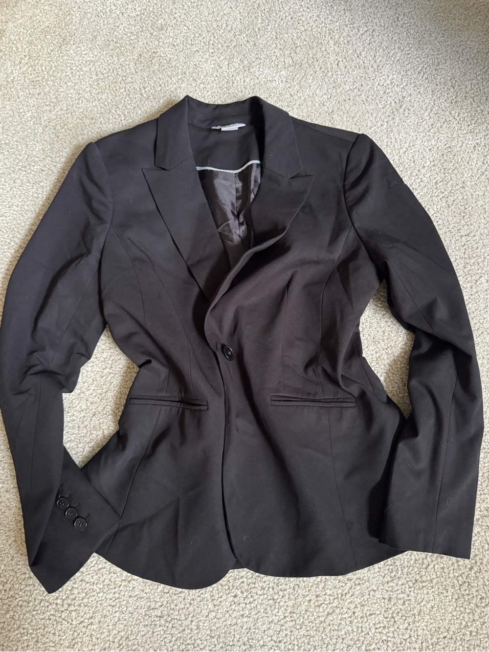 Liz Claiborne Black Tailored Single-Button Blazer business work classy